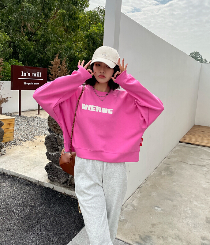 goods in stock! New year in early spring! [keyboard] letter print versatile loose fitting sweater h-5520# LSL