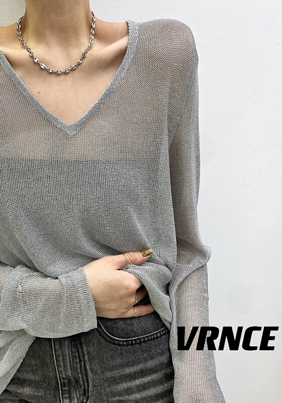 [Vince] premium brand minimalist perspective mesh blouse 5100# XYJ