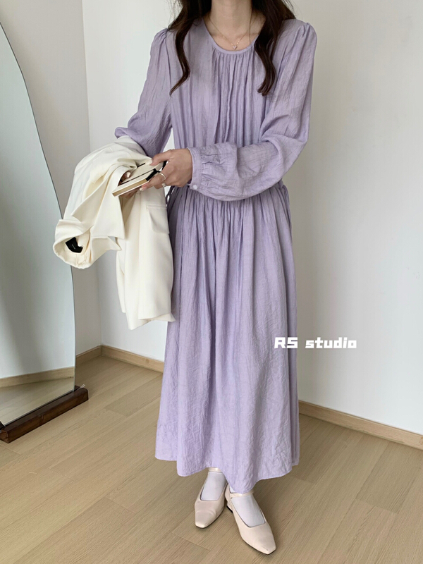 Original price 87.98! New year in early spring! [RS] Korean fashion simple round neck Pullover dress dh0900# XYY