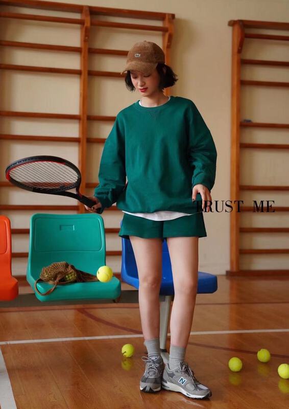 [trust me] Elastic Waist Sports solid color versatile casual shorts (shorts only) 18510# YYW