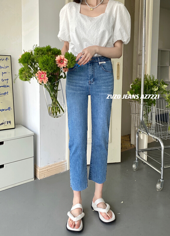 [zvzo] Korean style slim fitting jeans az7221# CLS
