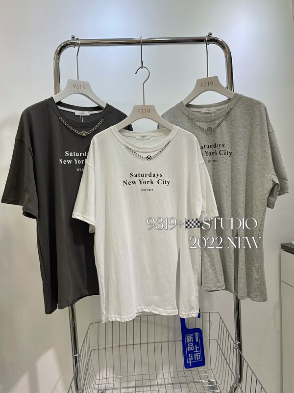 [9319] simple letters fashion short sleeve T-shirt 991# L