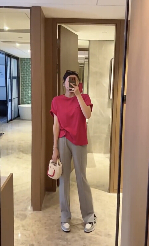 [1to3] simple and fashionable, versatile, solid color loose short sleeve T-shirt 8069# LSW