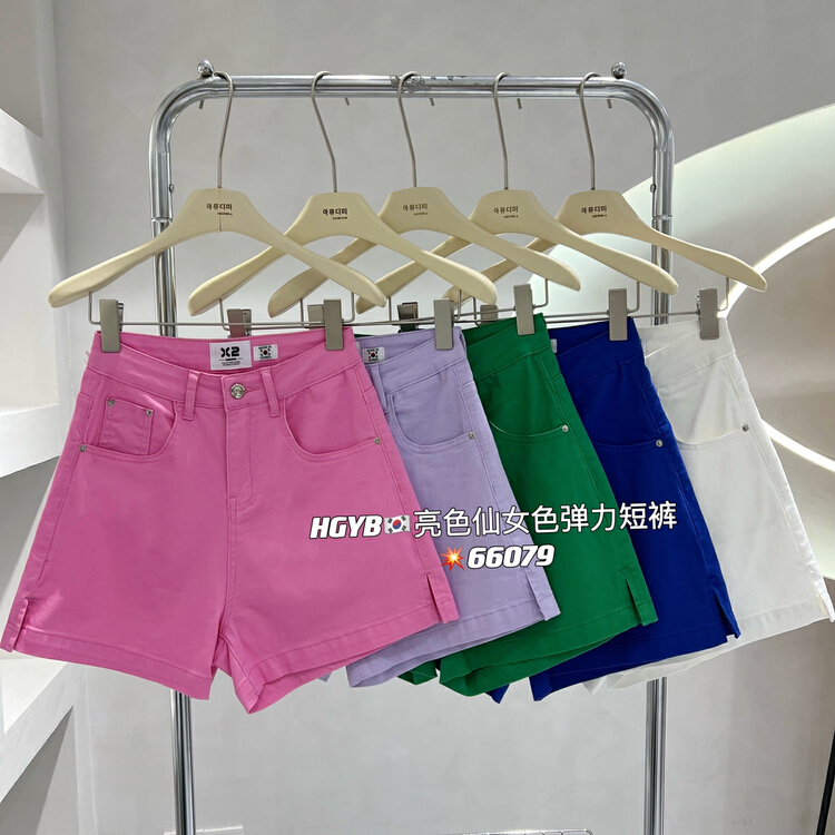 New in early summer! [Korean original standard x2] fairy elastic split denim shorts 66079# WTT
