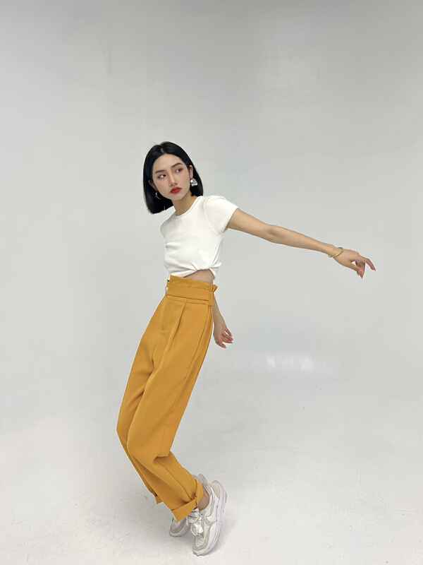 [d.two D2] simple high waist casual pants 2105050# zxl