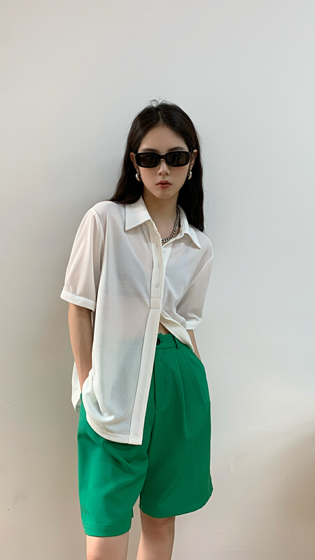 [onivinage oni] simple solid color versatile short sleeve T-shirt vh222z5125# zxl