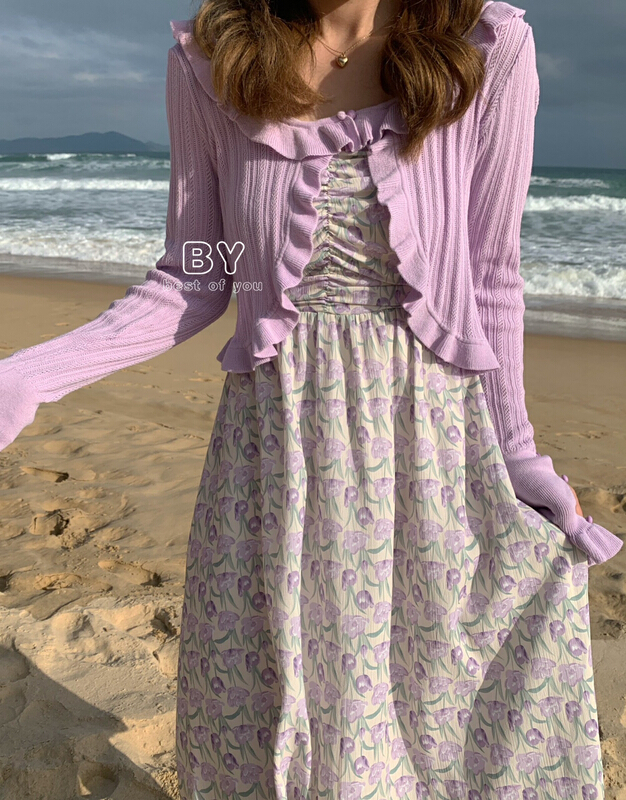 New year in early spring! [best of you] fungus lace short sweet knitted cardigan ys1-6281# HBx