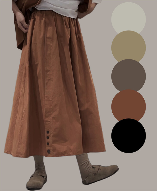 [several cloth see Sichuan] elastic waist comfortable Korean pleated skirt 822183# L