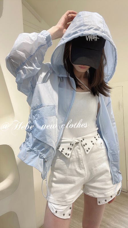 [Hebe] Korean zipper hooded sunscreen shirt 3234# XYJ