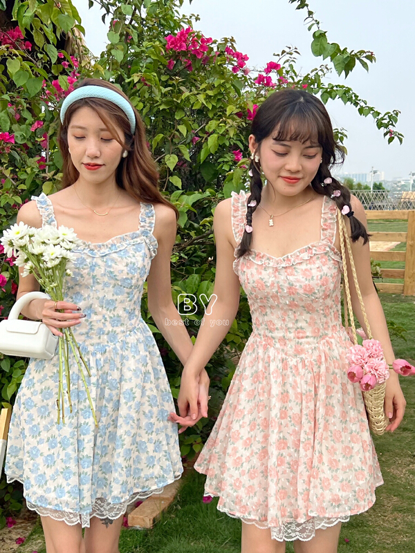[best of you] small fresh suspender floral dress ys1-6102# HBx