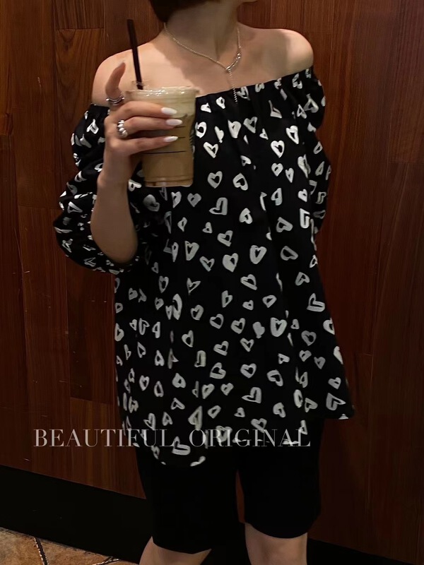 [B-O] pattern printed small fresh shirt 89309# XYJ