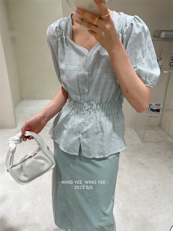 goods in stock! [Wingyee] single breasted fashion Korean shirt w9362# ll