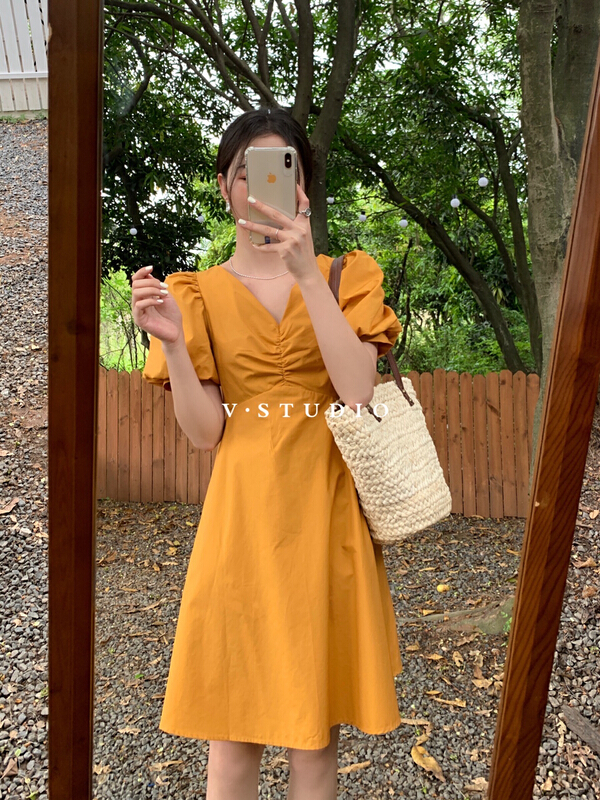 New in early summer! [v.studio] Korean fashion solid dress v8358# L
