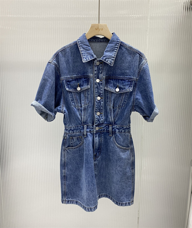 goods in stock! [SMX] Korean denim shirt dress 11111# XJ