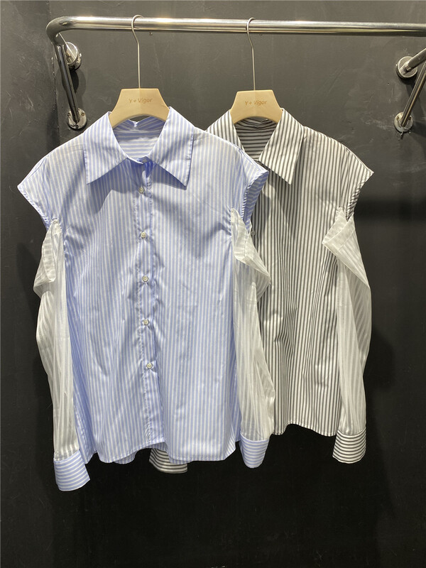 [y + vigor] striped loose fashion shirt 1110# WPL