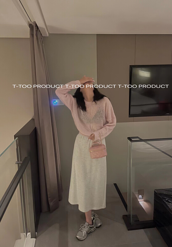 goods in stock! [t-too] Korean fashion Tulle sweater 993919# LSL