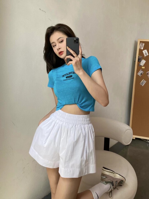 goods in stock! [modern 197] elastic waist comfortable Korean casual shorts 9236-1# zyh