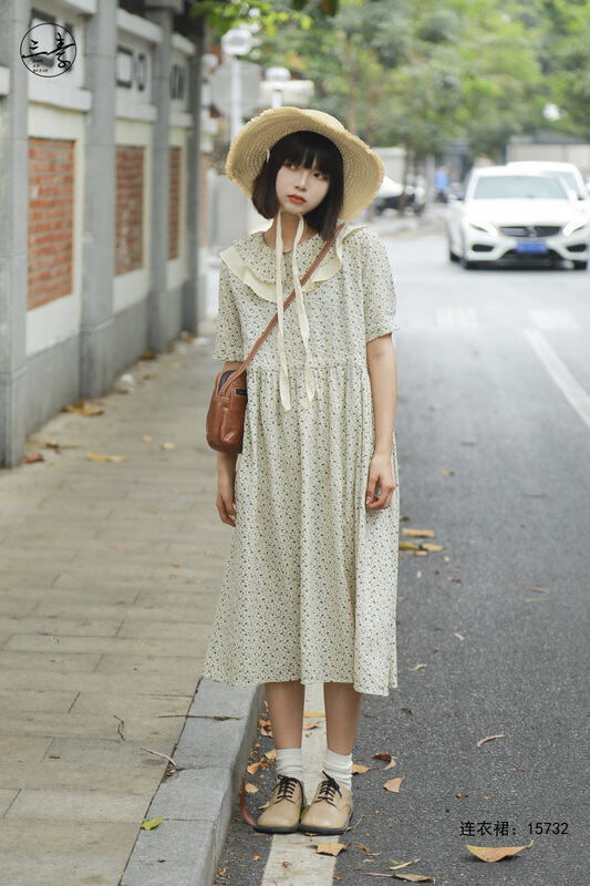 [original of three plain clothes] simple temperament, leisure and thin dress 15732# XYJ