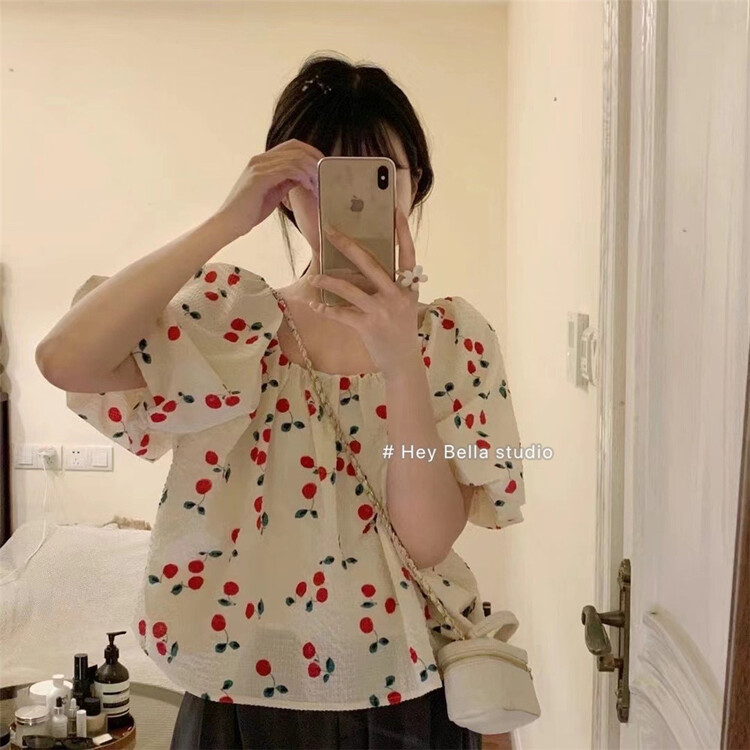 [hey Bella] Korean floral pullover shirt 2383\ll