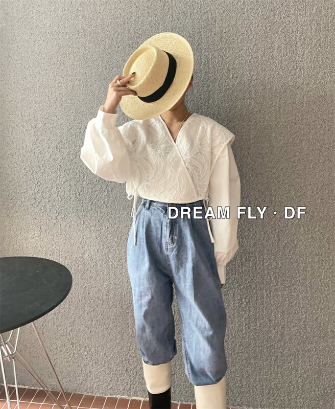 早春上新!【DREAM FLY】小眾提花下擺抽繩短款小衫  YS1-61025#  XJ