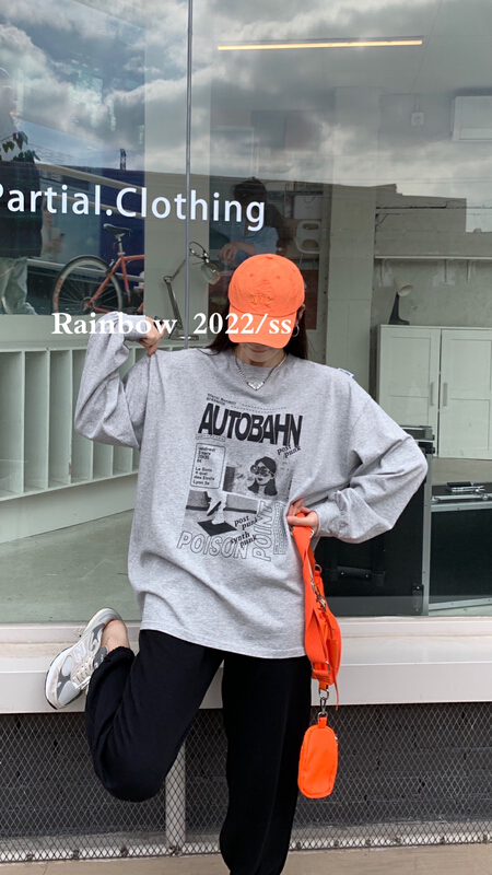 goods in stock! Original price 55.27! [rainbow] Vintage Print versatile long sleeve T-shirt 11793# WTT