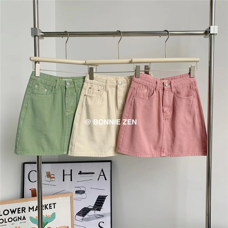 New in early summer! [Bonnie] Korean slim A-line denim skirt 2270# XYJ