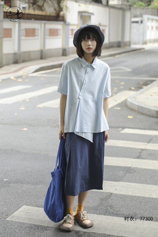 goods in stock! New in early summer! [original of three plain clothes] simple temperament, leisure, slim, inclined placket shirt 77300# XYJ