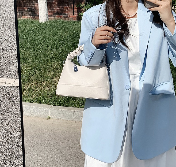 [yes] Korean high-grade texture versatile pleated messenger bag (with shoulder strap) 33302# ozq