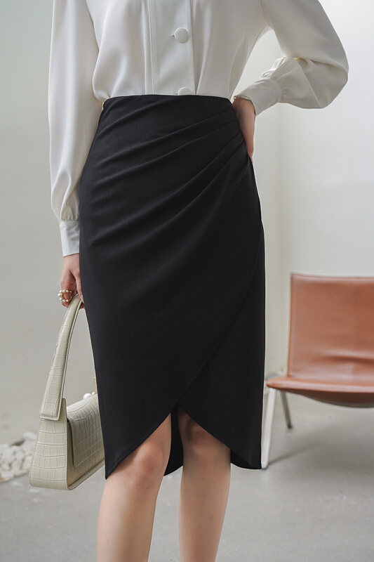 goods in stock! [style] featured micro elastic twill fabric, simple and versatile skirt 8766# JJ