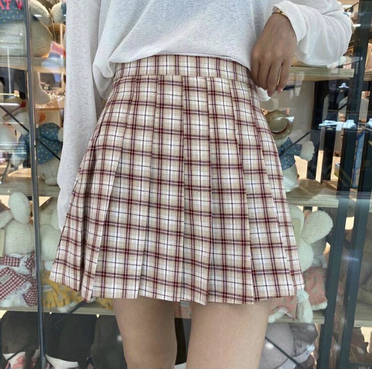 New year in early spring! [Tongtong] spring pleated plaid skirt 8251# hjy