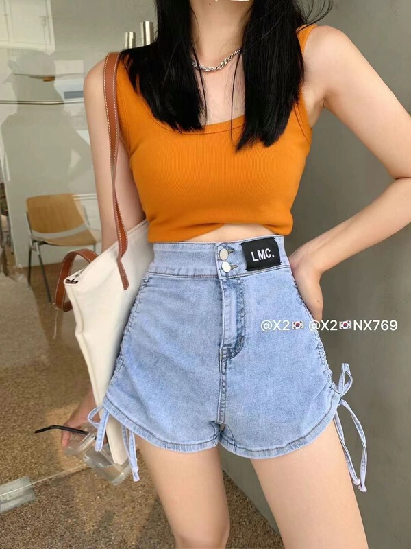 [x2 square] drawstring fashion Korean denim shorts 769# ll