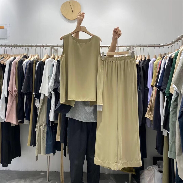 [self] comfortable and versatile wide leg casual pants (without vest) 5663# zyh