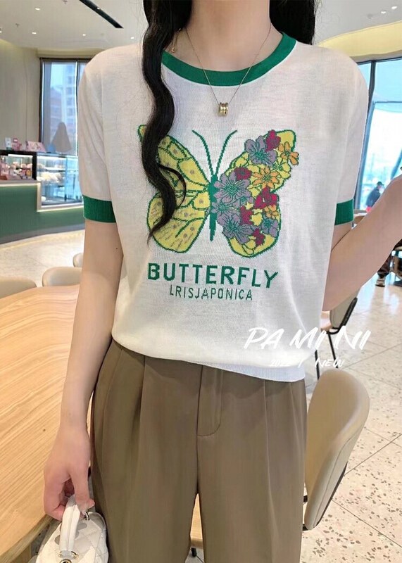 New in early summer! [pamini] round neck versatile Pullover Sweater 6630# HJC