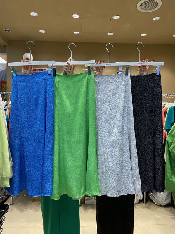 goods in stock! New in early summer! [trust me] simple and versatile wavelet dot skirt 66730# ozq