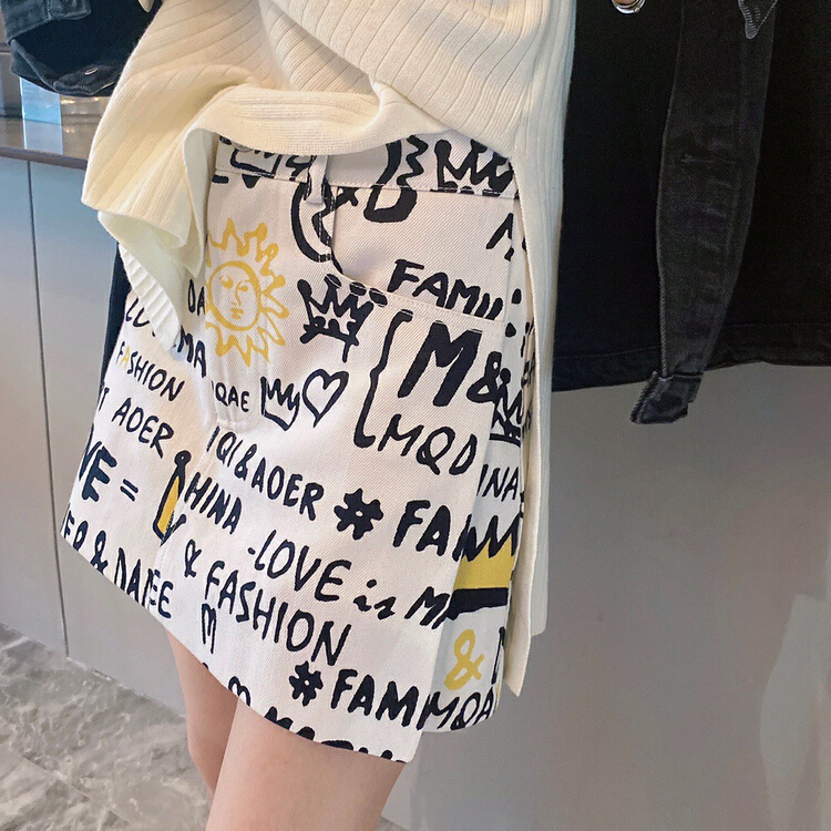 [Nancy] graffiti cowboy versatile fashion skirt 6282# WPL