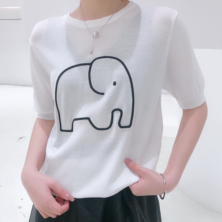 [S.J] design a niche hand embroidered elephant sweater ys6801# LSW