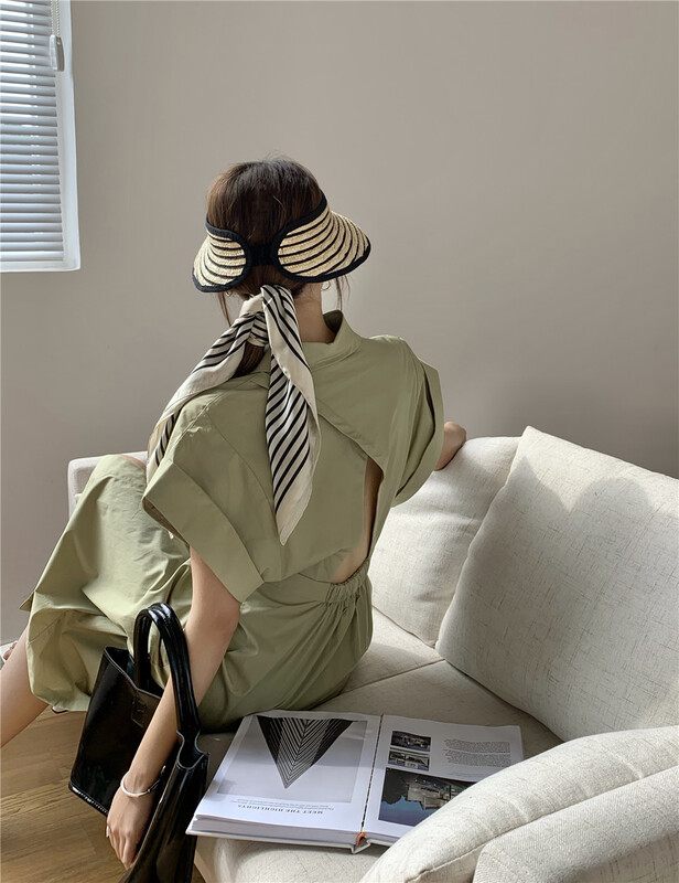 New in early summer! [ceclliana] simple temperament, commuter style, slim waist dress 75133# lwy