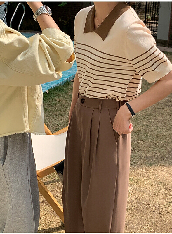New in early spring! [THE MIND] New Classic Strip Knitted Shirt 71028# JHY