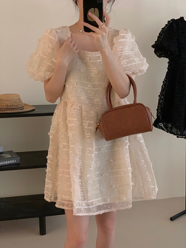 [tototellme] Korean simple and versatile dress (with waist rope) 20460# HBx