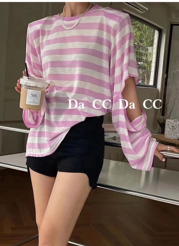 [DL] Korean stripe versatile sunscreen shirt 8588# WTT