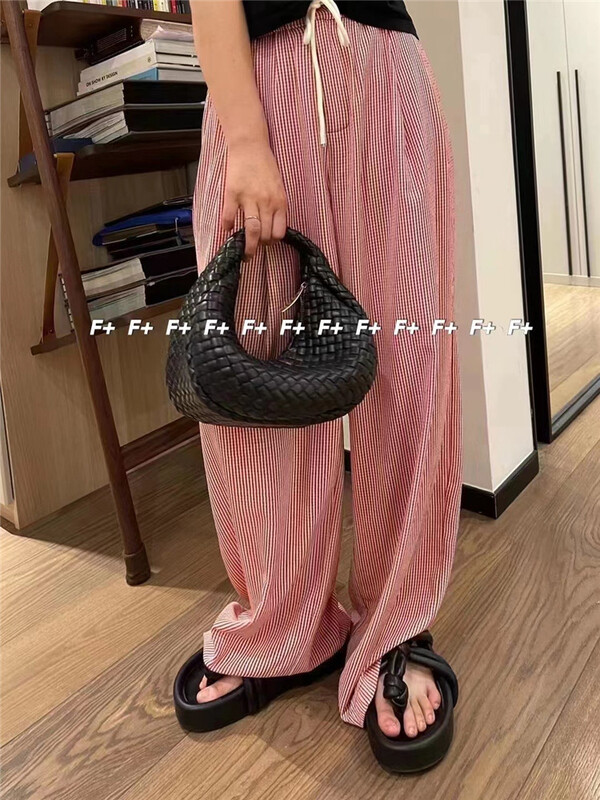 【F】 Korean loose floor mop Plaid casual pants 1329# HBx