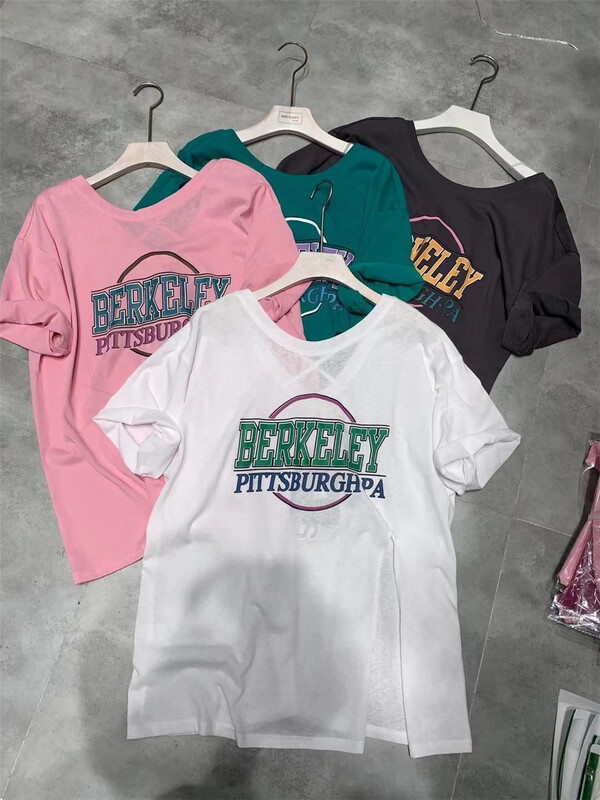 [yoyo's] small and versatile letter back cross short sleeve T-shirt 8546# XYY