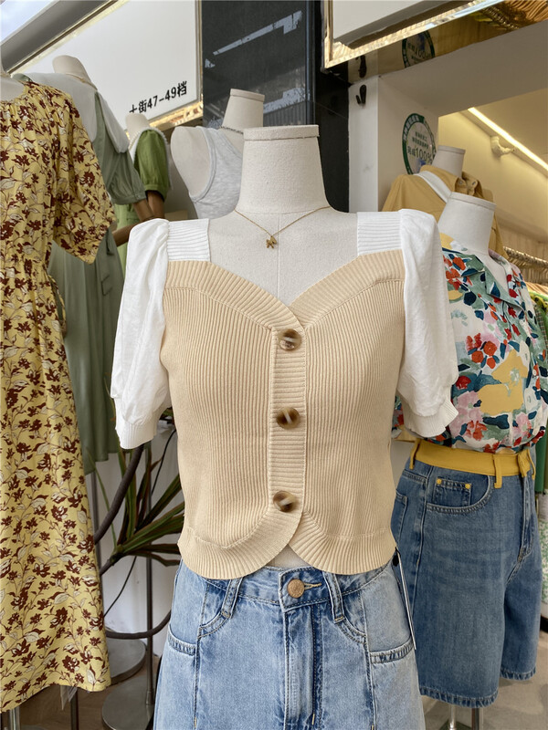 [Boran buran] stitching design Vintage small shirt 2505# LSW