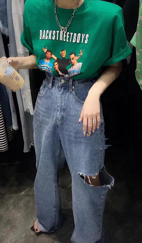 [mi ni] Korean personalized loose cut jeans 2827# PCZ