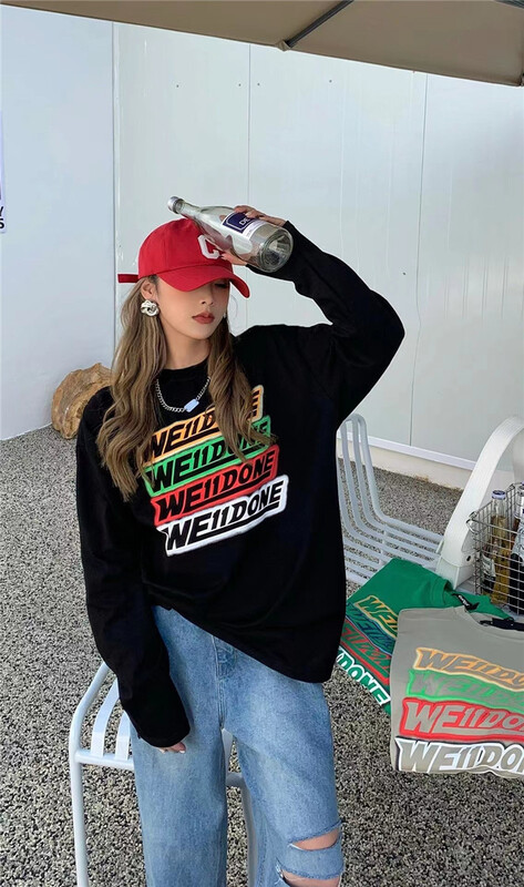 New year in early spring! [ID] casual personalized letter printed long sleeve T-shirt 3078# LSL