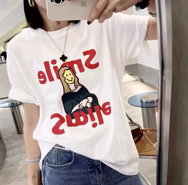 [ziyijia] Korean alphabet printed short sleeve T-shirt 1127# WTT