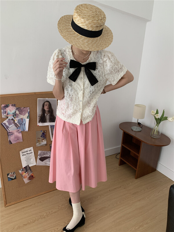 [I think] Xiaoxiang temperament, fashionable and versatile blouse (with bow) 66363# CLS