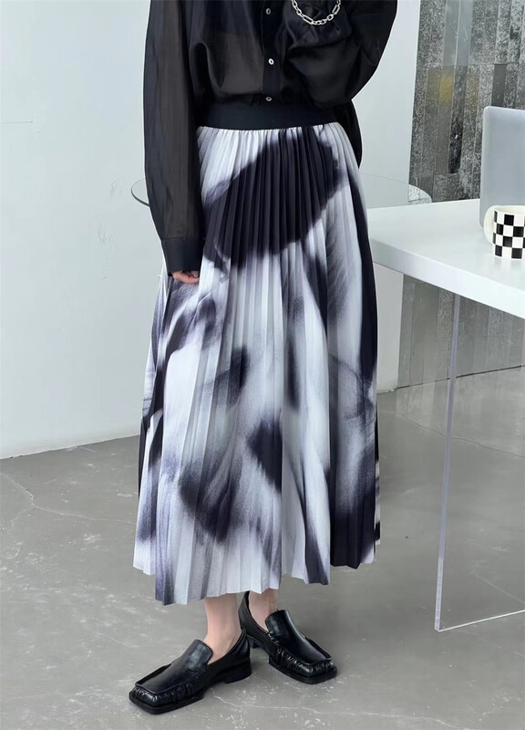 [black + white] irregular design Vintage skirt 6195# lwy