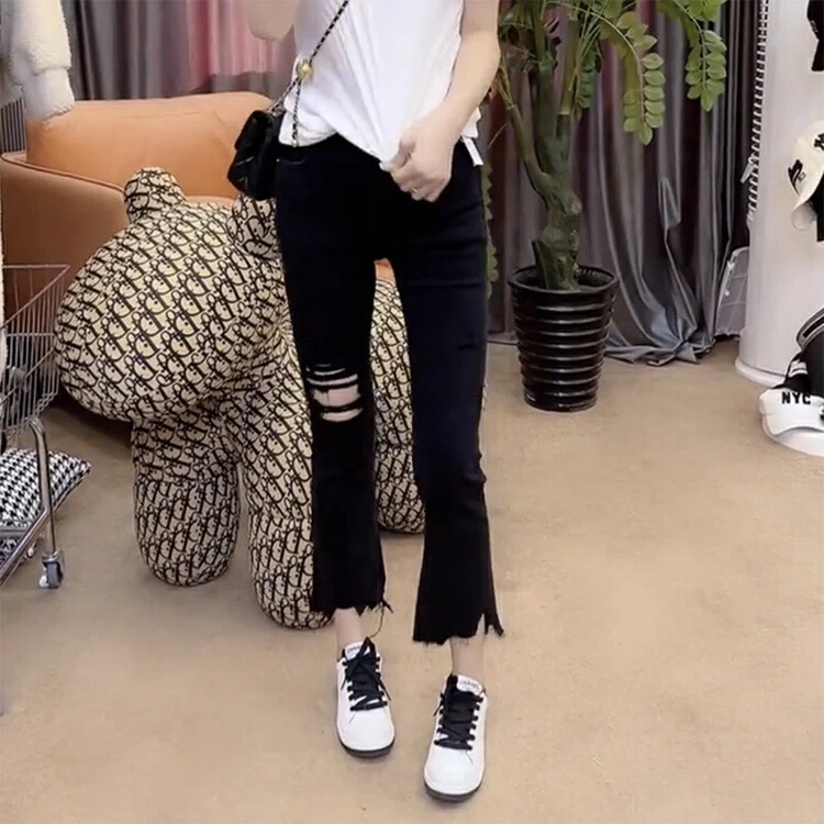 [lsjd] pierced denim trumpet jeans 69356# WTT
