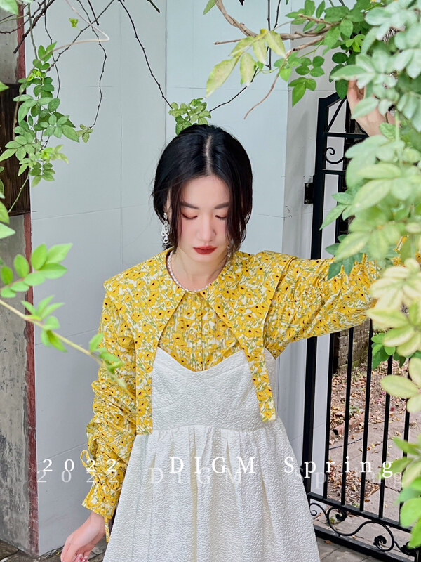 New year in early spring! [digm] design sense drawstring floral shirt 1720-2# zxx